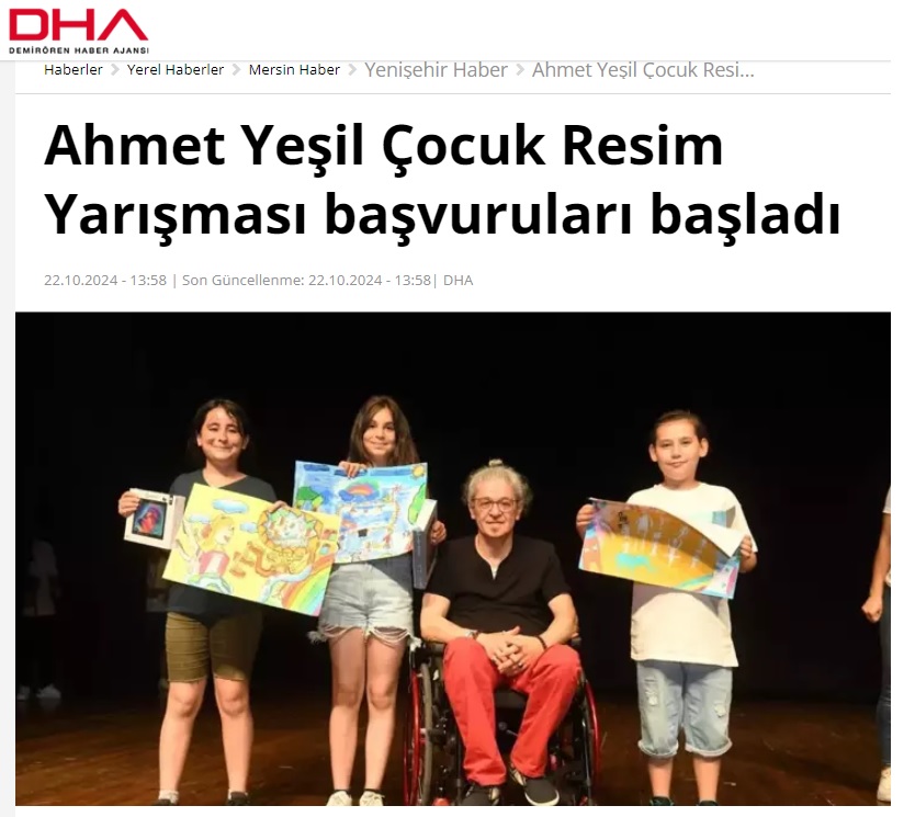 Yenişehir Belediyesi 22. Ahmet Yeşil Çocuk Resim Yarışması başvuruları başladı