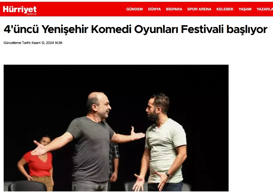 4. Yenişehir Komedi Oyunları Festivali 16 Kasım’da başlıyor