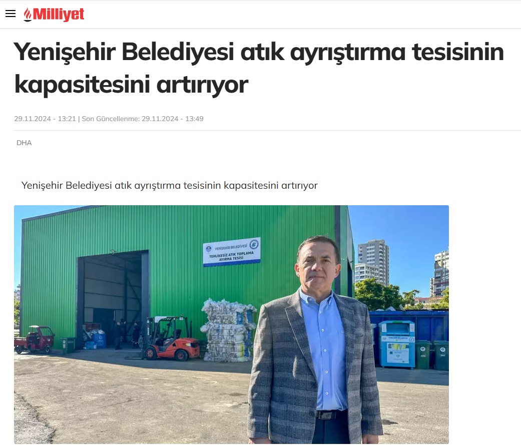 Yenişehir Belediyesi atık ayrıştırma tesisinin kapasitesini artırıyor