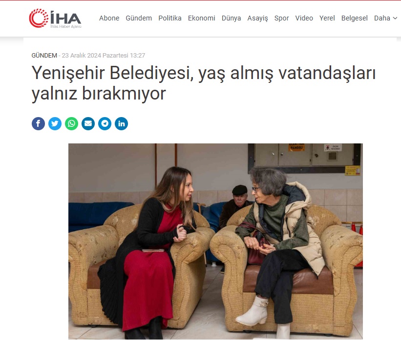 Yenişehir Belediyesi ve gönüllüler yaş almış vatandaşları yalnız bırakmıyor