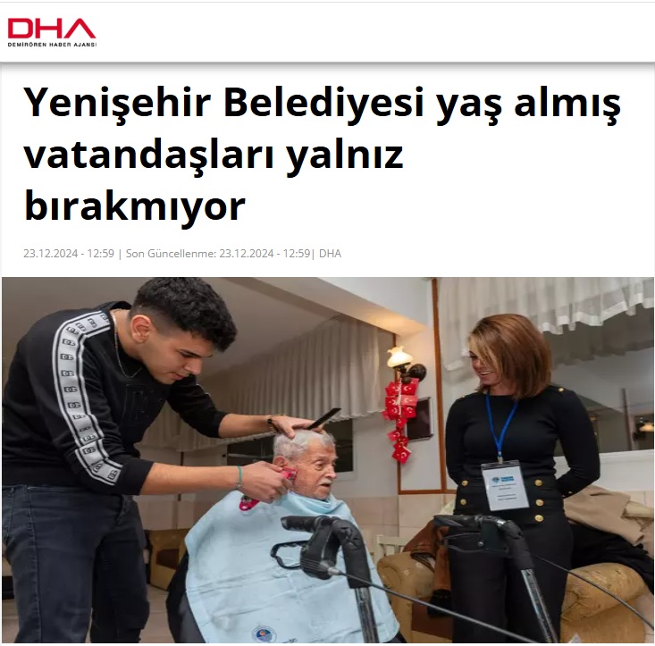 Yenişehir Belediyesi ve gönüllüler yaş almış vatandaşları yalnız bırakmıyor