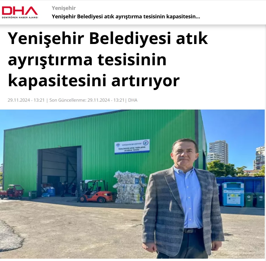 Yenişehir Belediyesi atık ayrıştırma tesisinin kapasitesini artırıyor