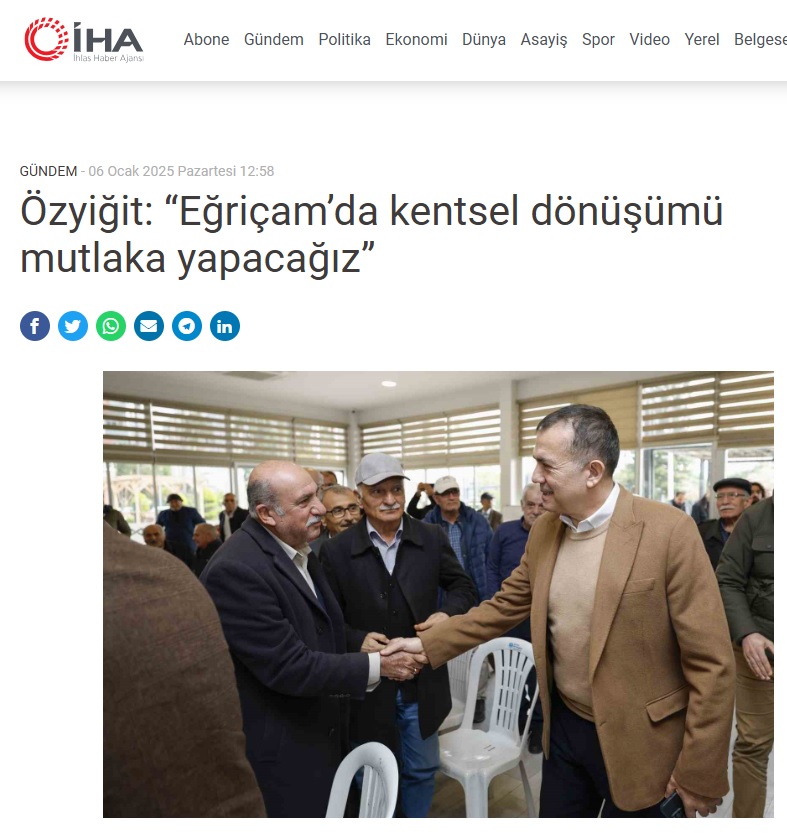 Başkan Özyiğit “Eğriçam’da kentsel dönüşümü mutlaka yapacağız”