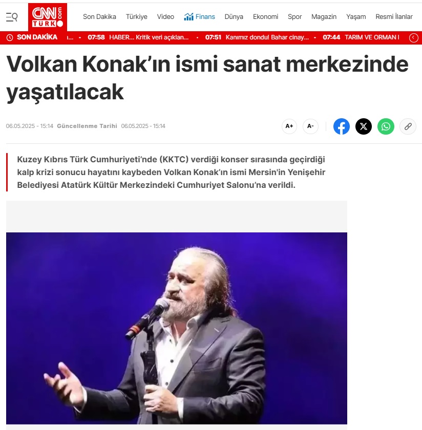 Volkan Konak’ın ismi Yenişehir’deki sanat merkezinde yaşayacak