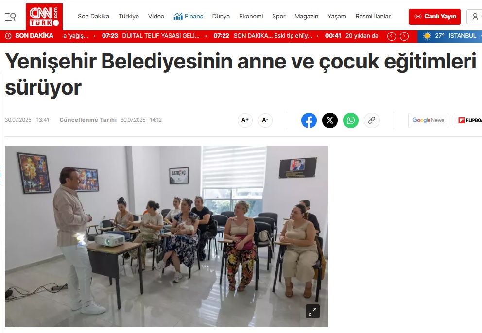 Yenişehir Belediyesinin anne ve çocuk eğitimleri sürüyor