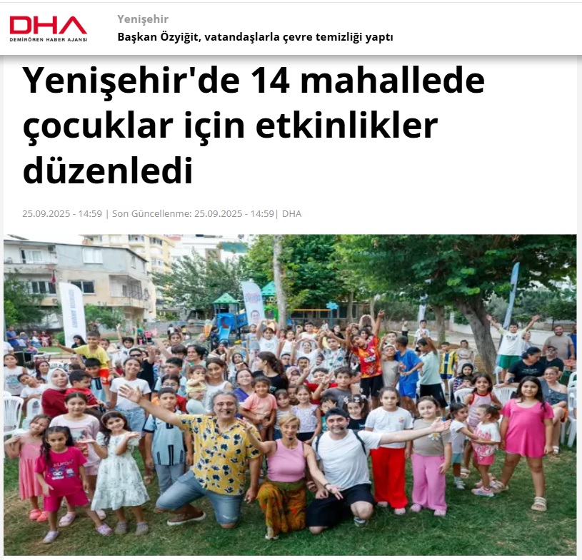 Yenişehir Belediyesi 14 mahallede çocuklar için etkinlikler düzenledi
