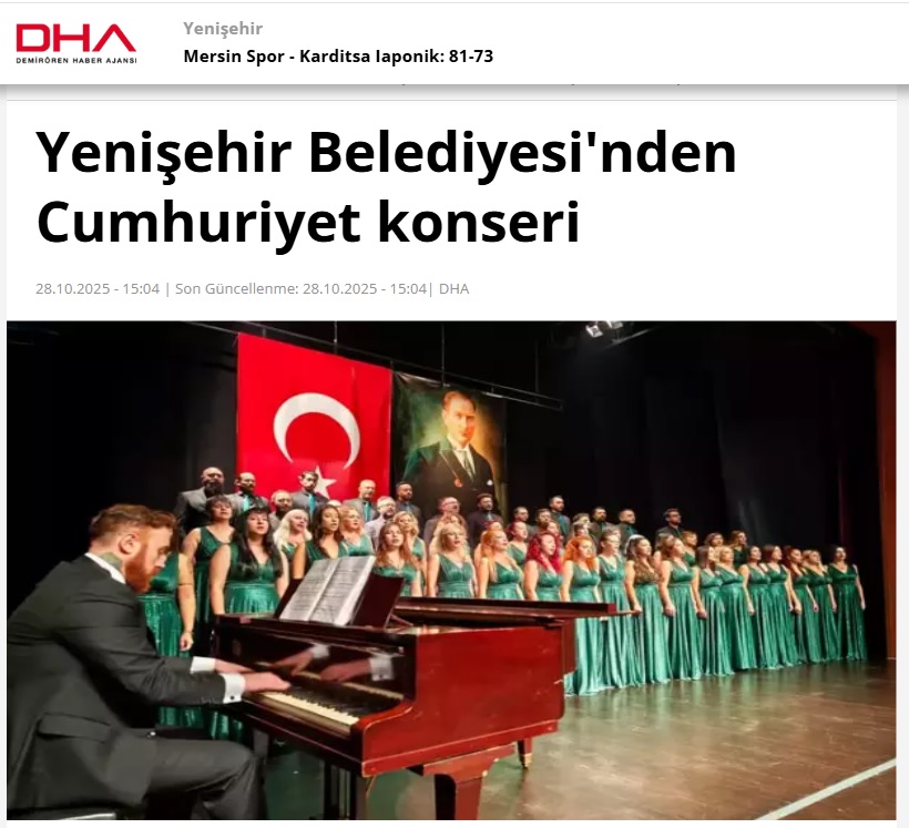 Yenişehir Belediyesinden coşkulu Cumhuriyet Konseri