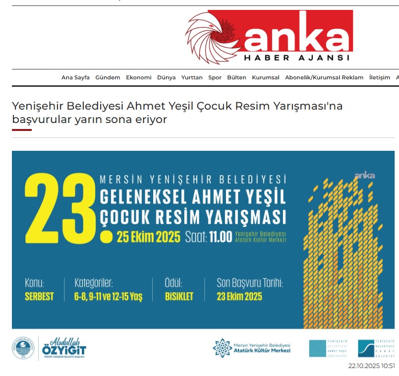 23. Ahmet Yeşil Resim Yarışması başvuruları yarın sona eriyor