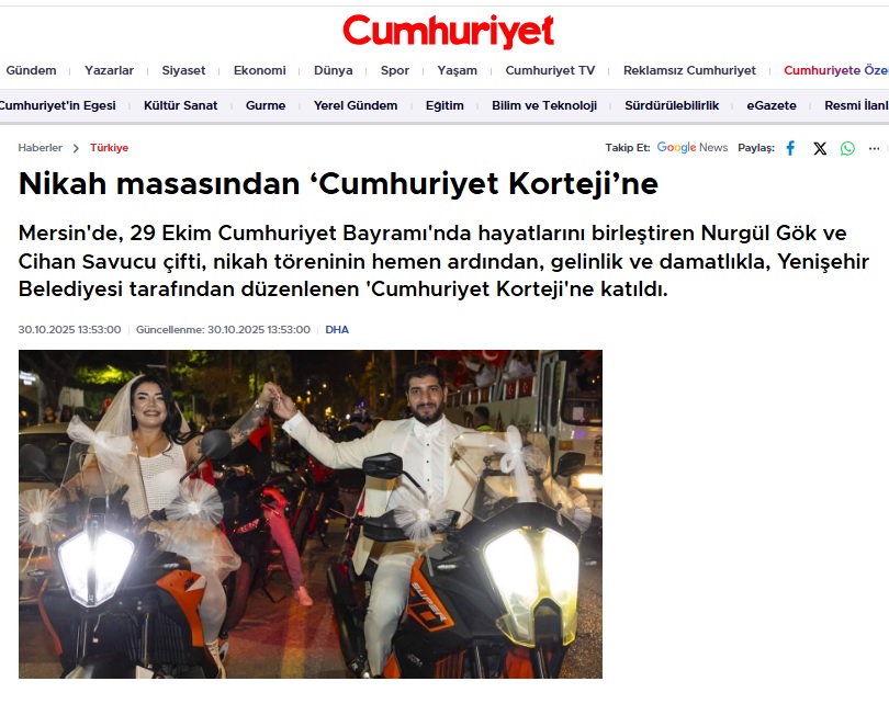 Nikah masasından “Cumhuriyet Korteji”ne