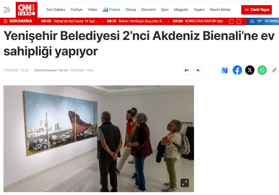 Yenişehir Belediyesi 2. Akdeniz Bienali’ne ev sahipliği yapıyor