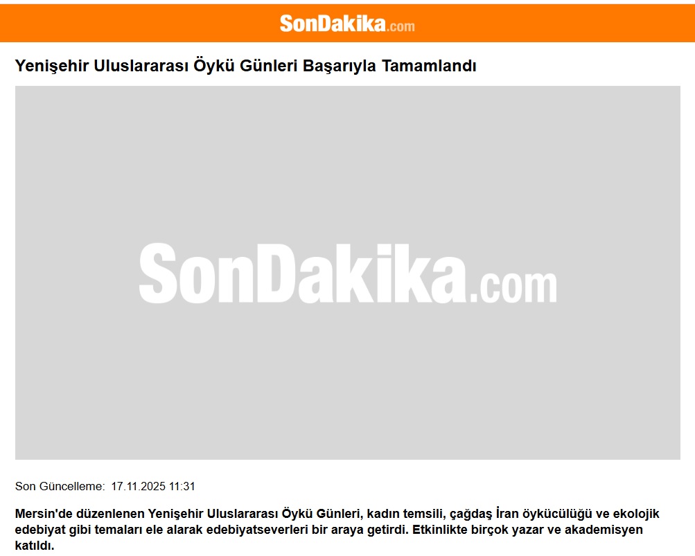 Yenişehir Uluslararası Öykü Günleri sona erdi