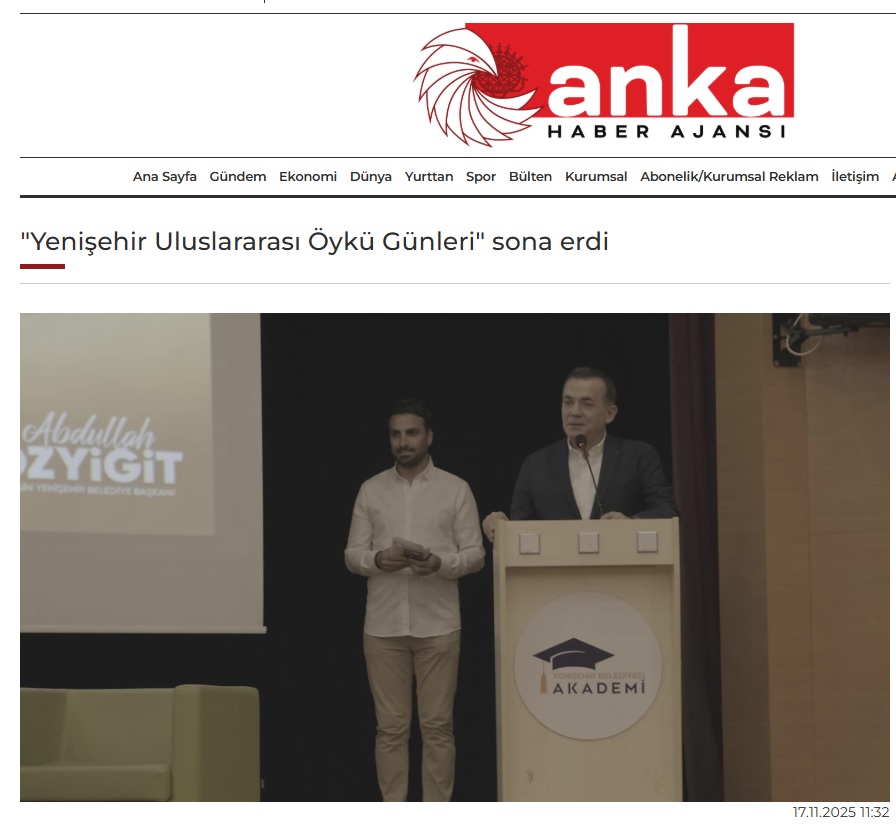 Yenişehir Uluslararası Öykü Günleri sona erdi