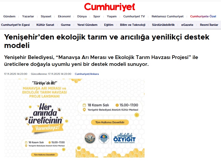 Yenişehir Belediyesi arı merası kuran Türkiye’deki ilk belediye oldu