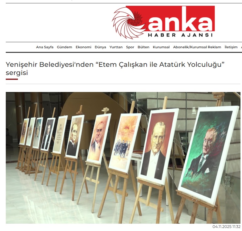 Yenişehir Belediyesinden “Etem Çalışkan ile Atatürk Yolculuğu” Sergisi