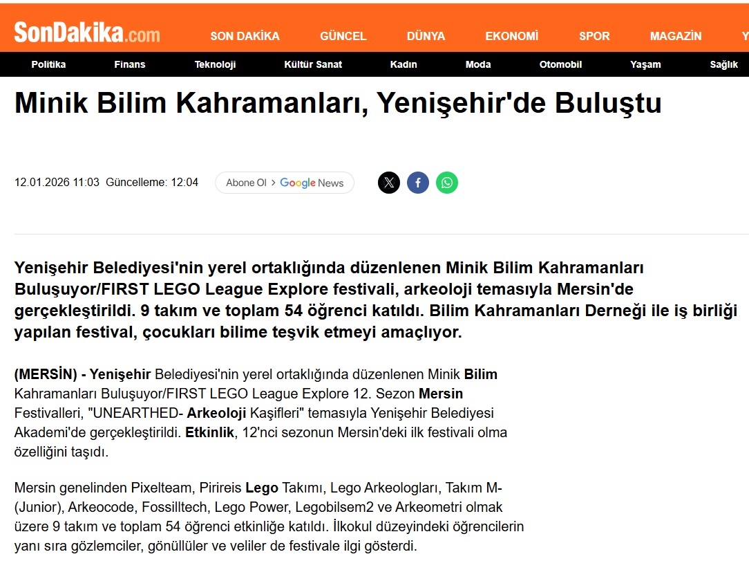 Minik Bilim Kahramanları Yenişehir’de Buluştu