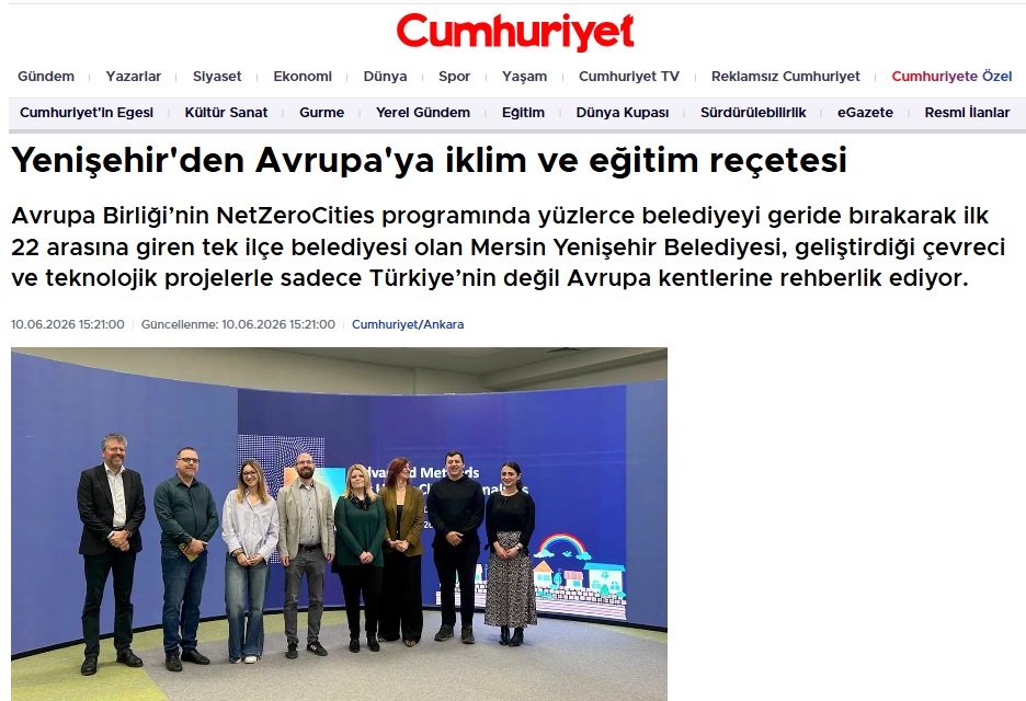 Avrupa'nın gözü Mersin Yenişehir'de