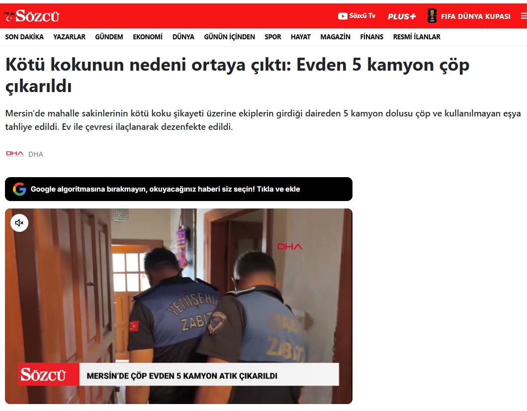 Çöp evden 5 kamyon atık çıkarıldı