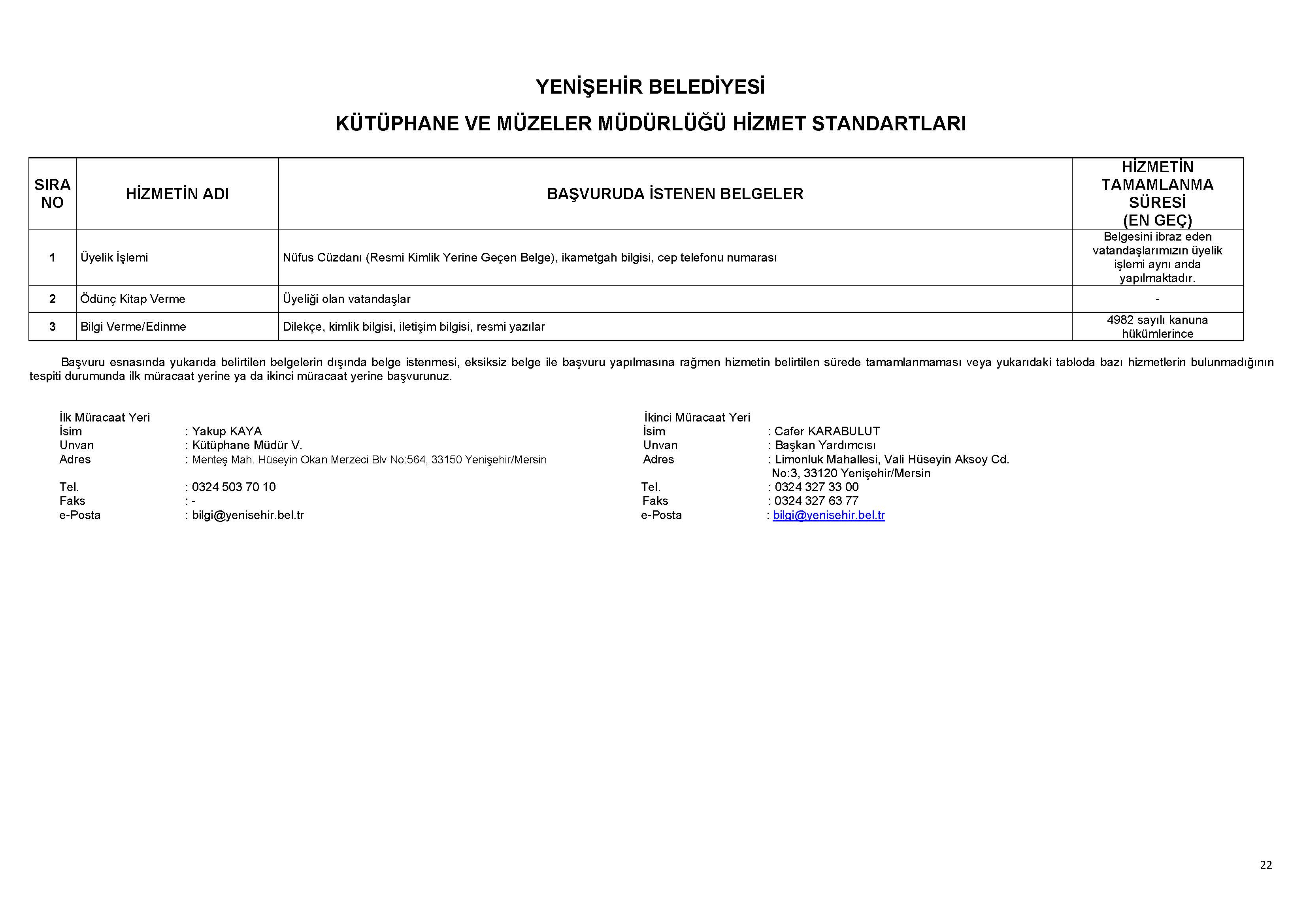 KÜTÜPHANE MÜDÜRLÜĞÜ