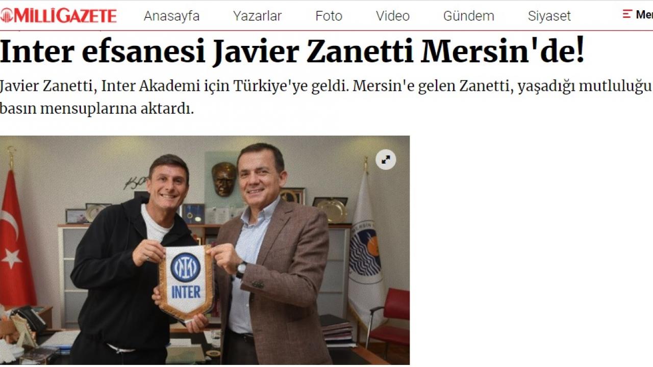 Başkan Abdullah Özyiğit, Javier Zanetti’yi ağırladı