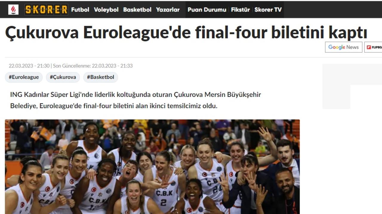 Çukurova Euroleague'de final-four biletini kaptı