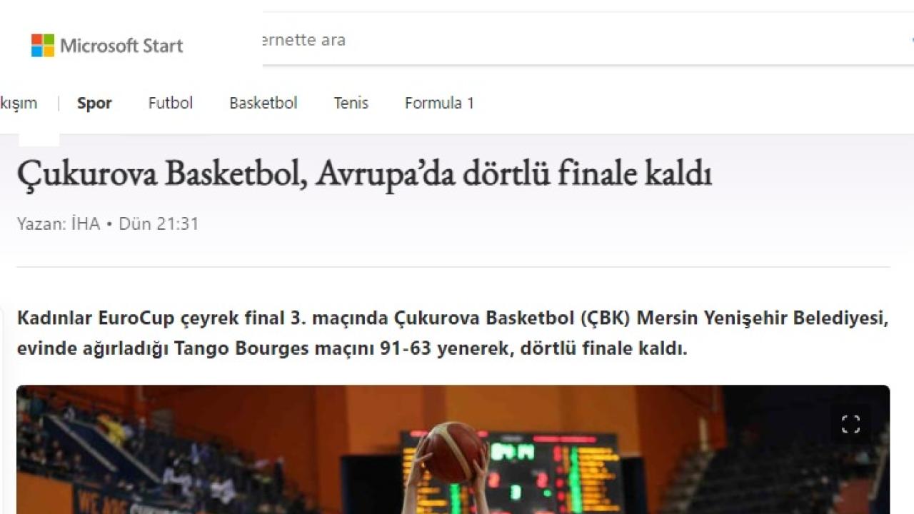 Çukurova Basketbol, Avrupa’da dörtlü finale kaldı