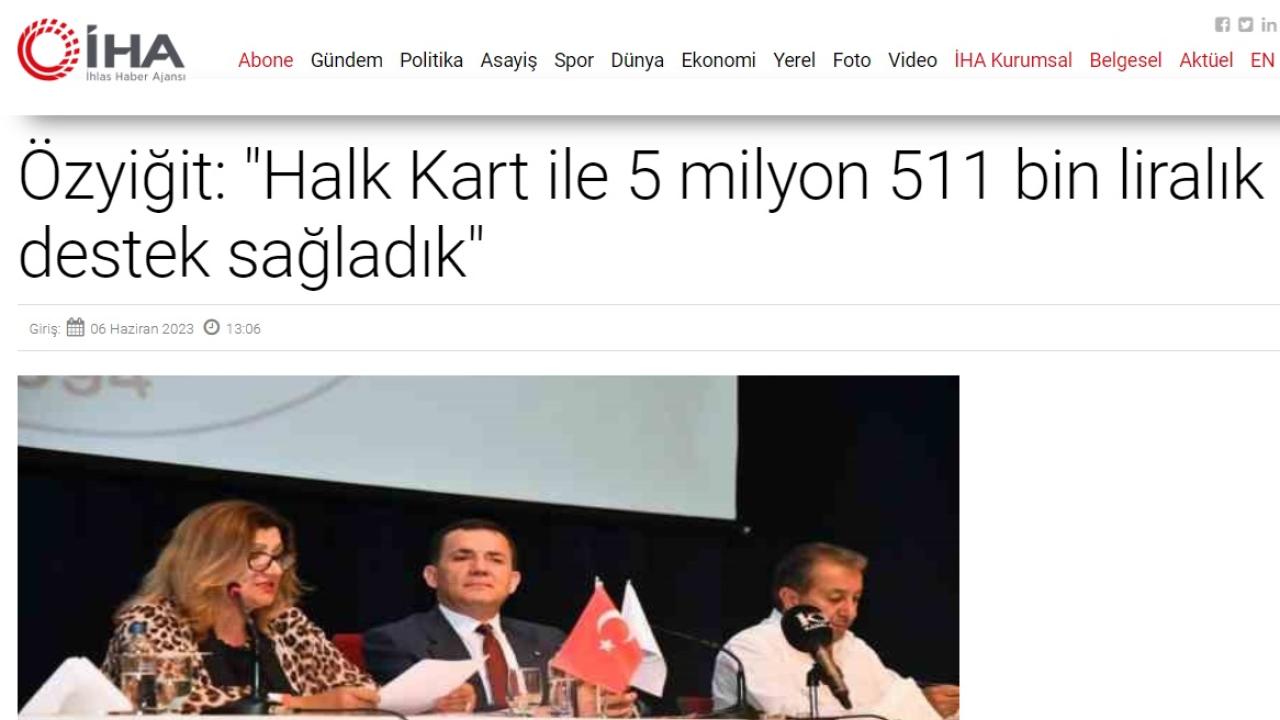 Başkan Özyiğit, “ Yenişehir Halk Kart ile 5 milyon 511 bin TL’lik nakdi destek sağladık”