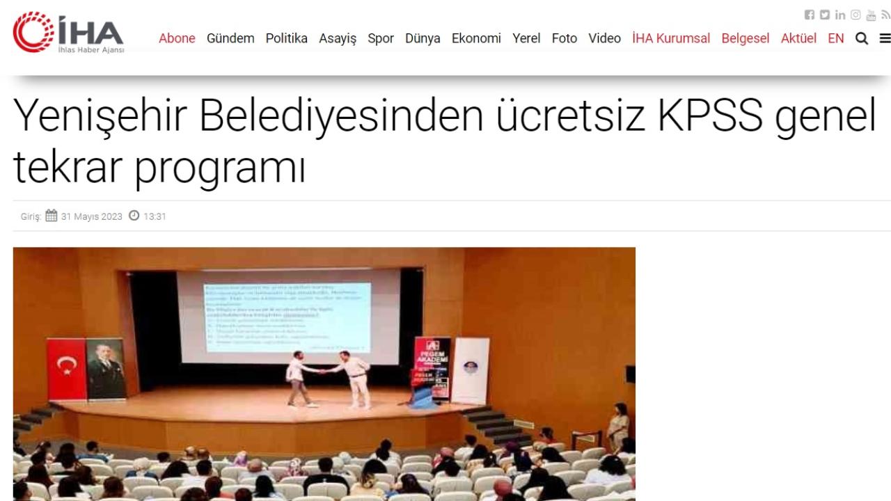 Yenişehir Belediyesinden ücretsiz KPSS genel tekrar programı