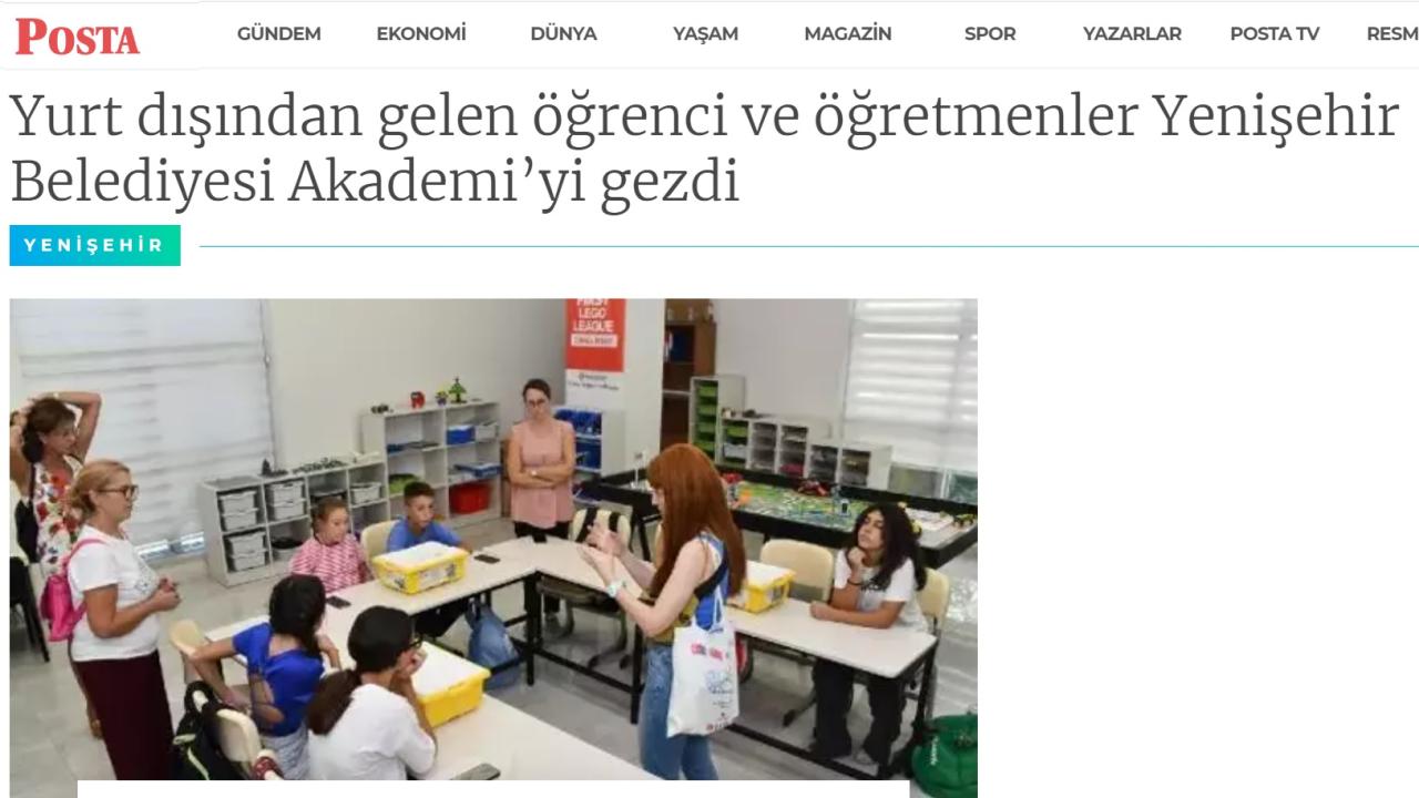 Yurt dışından gelen öğrenci ve öğretmenler Yenişehir Belediyesi Akademi’yi gezdi