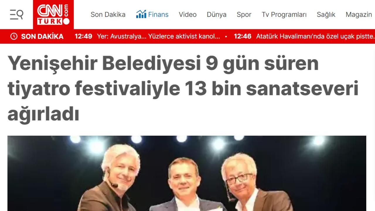Yenişehir Belediyesi 9 gün süren tiyatro festivaliyle 13 bin sanatseveri ağırladı