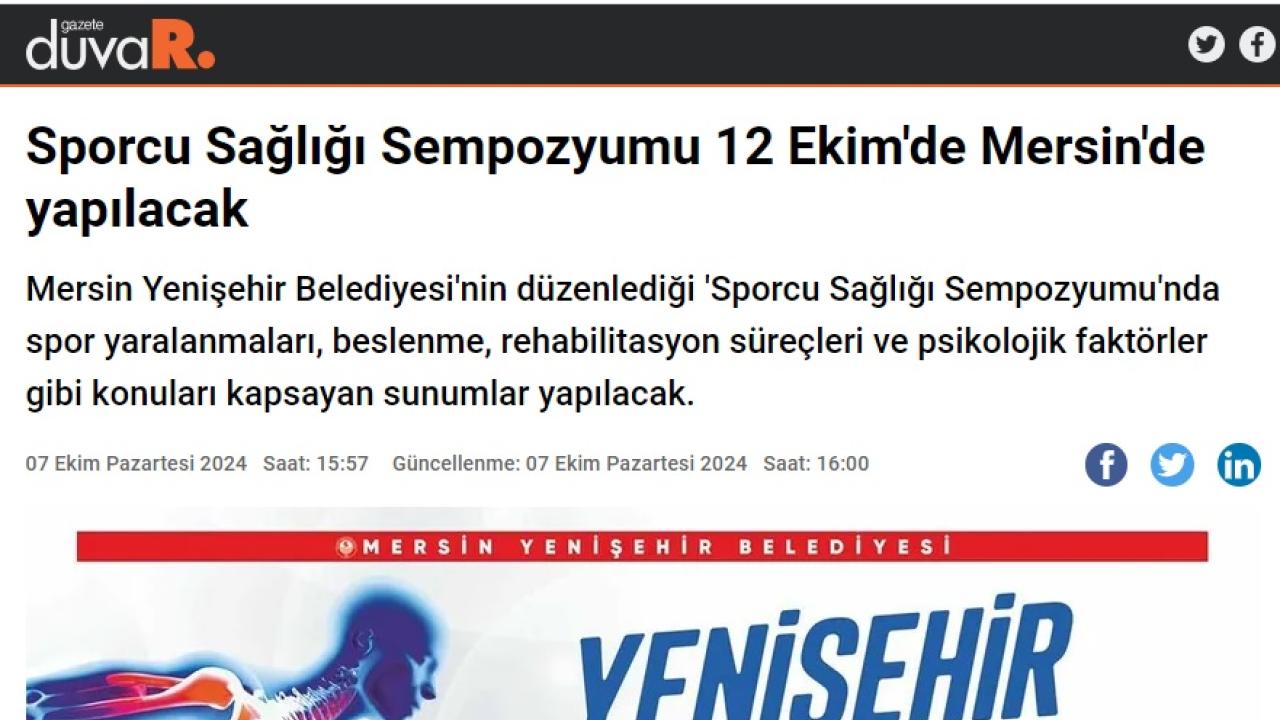 Yenişehir Belediyesi sporcu sağlığı sempozyumu düzenliyor