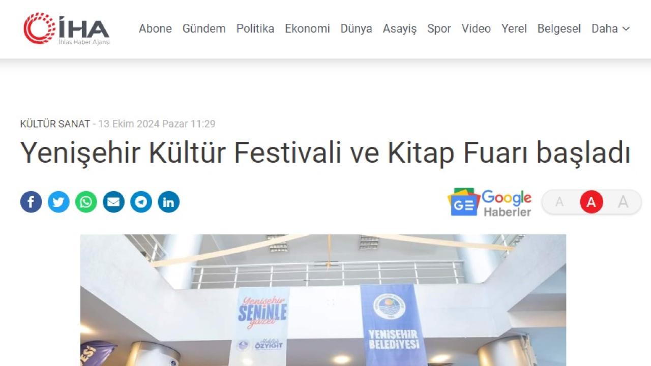 Uluslararası Yenişehir Kültür Festivali ve Kitap Fuarı başladı