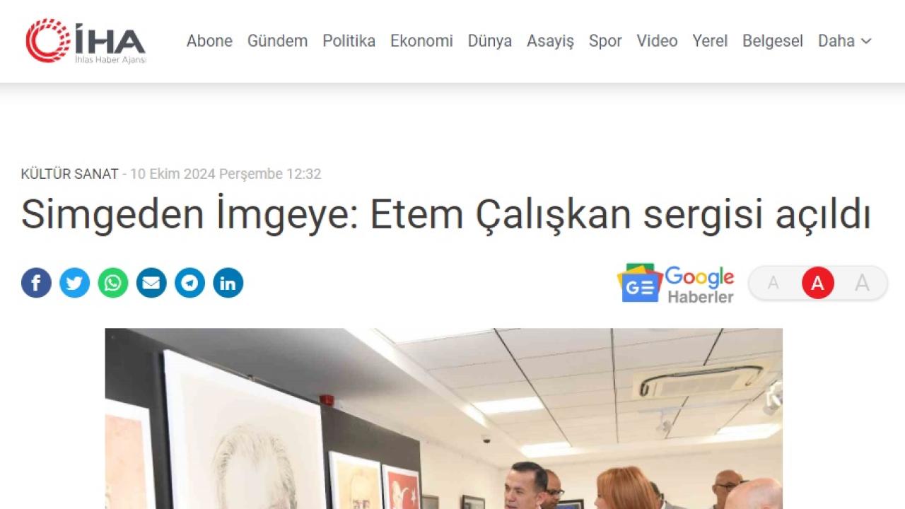 Simgeden İmgeye: Etem Çalışkan Sergisi açıldı