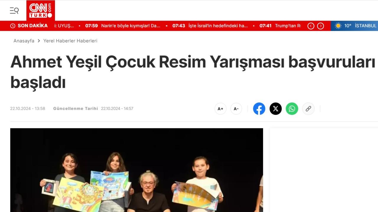 Yenişehir Belediyesi 22. Ahmet Yeşil Çocuk Resim Yarışması başvuruları başladı