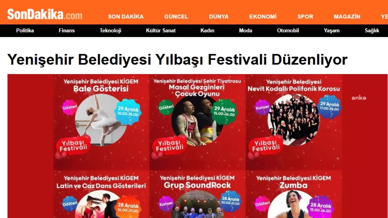 Yenişehir Belediyesi Yılbaşı Festivali Düzenliyor