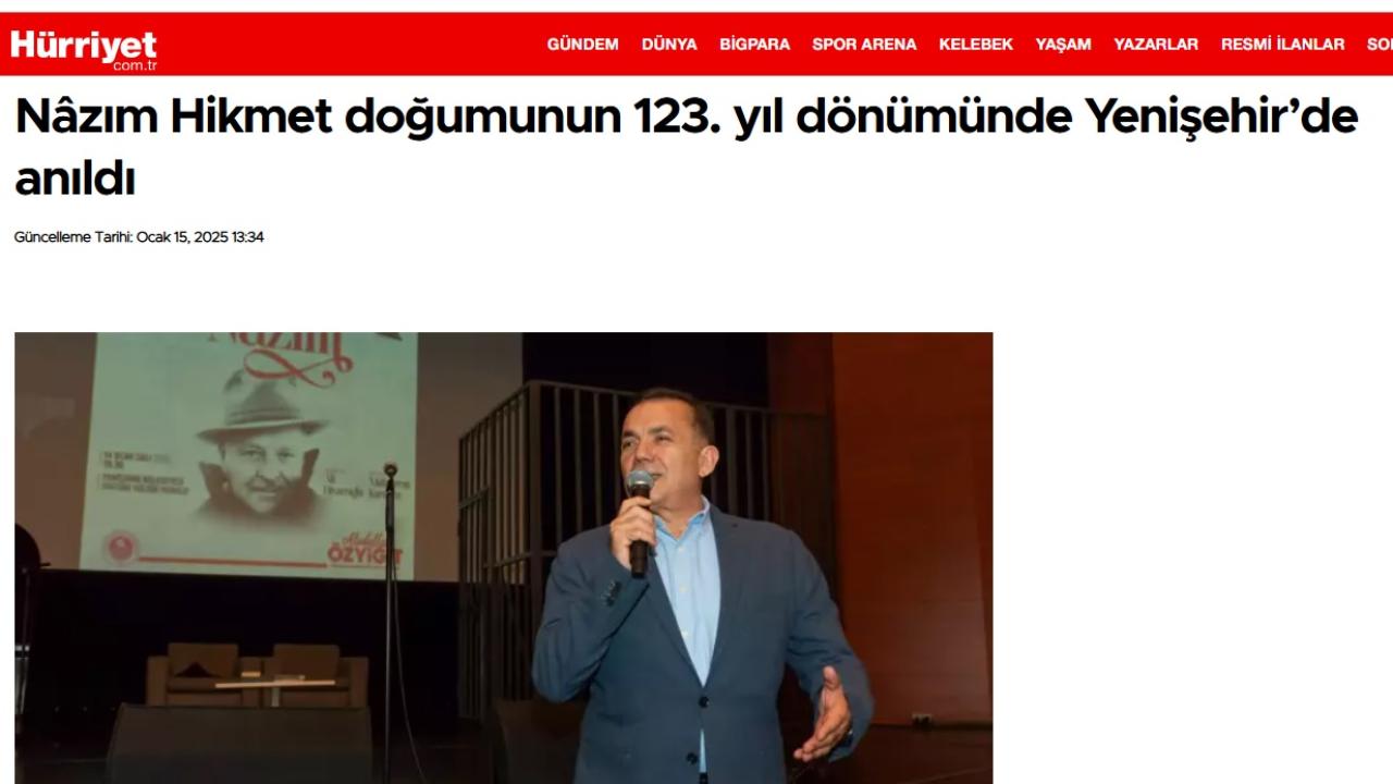 Nâzım Hikmet doğumunun 123. yıl dönümünde Yenişehir’de anıldı