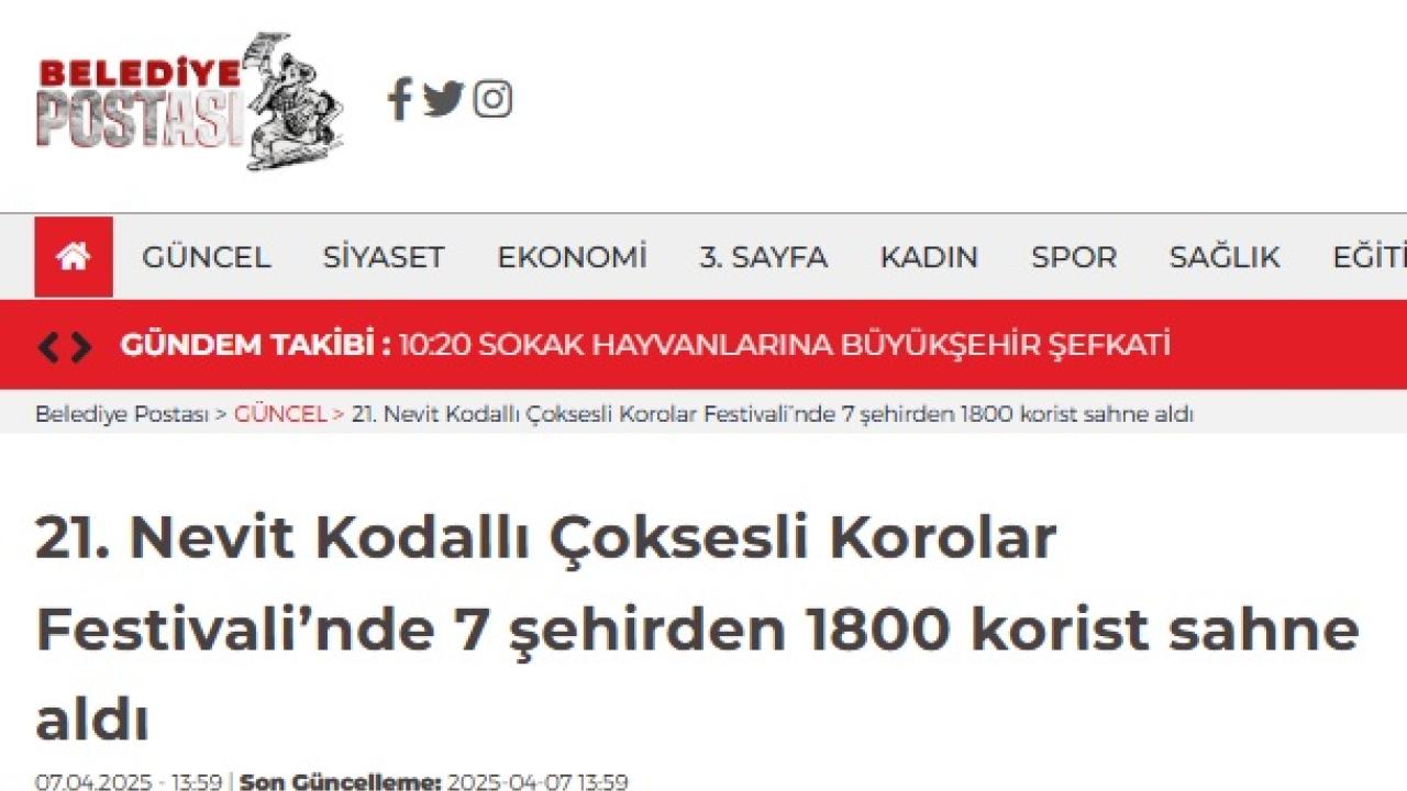 21. Nevit Kodallı Çoksesli Korolar Festivali’nde 7 şehirden 1800 korist sahne aldı