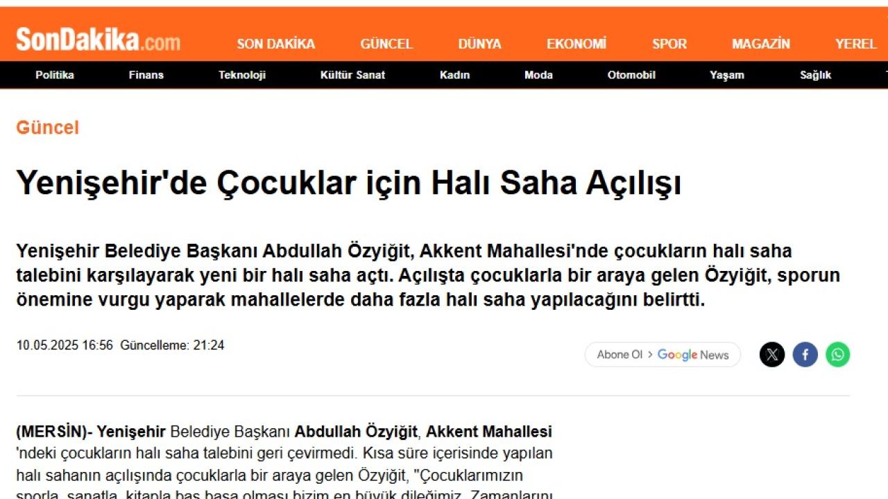 Başkan Özyiğit, çocukların halı saha talebini geri çevirmedi