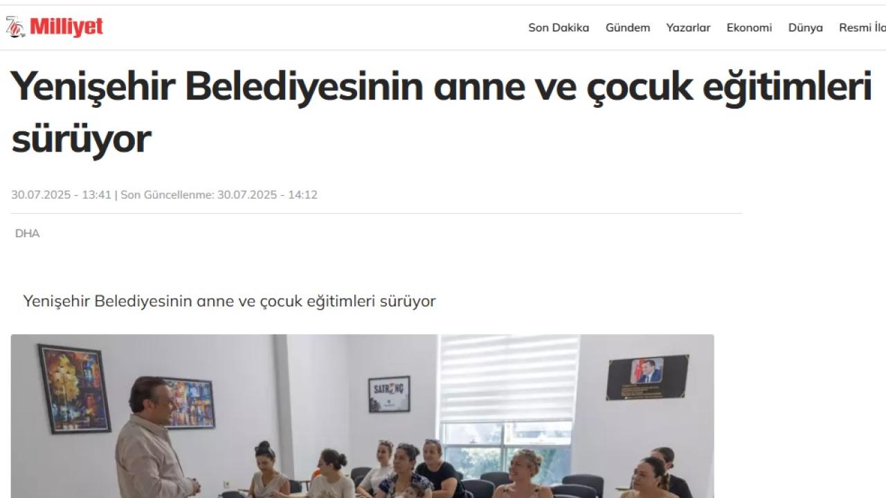 Yenişehir Belediyesinin anne ve çocuk eğitimleri sürüyor