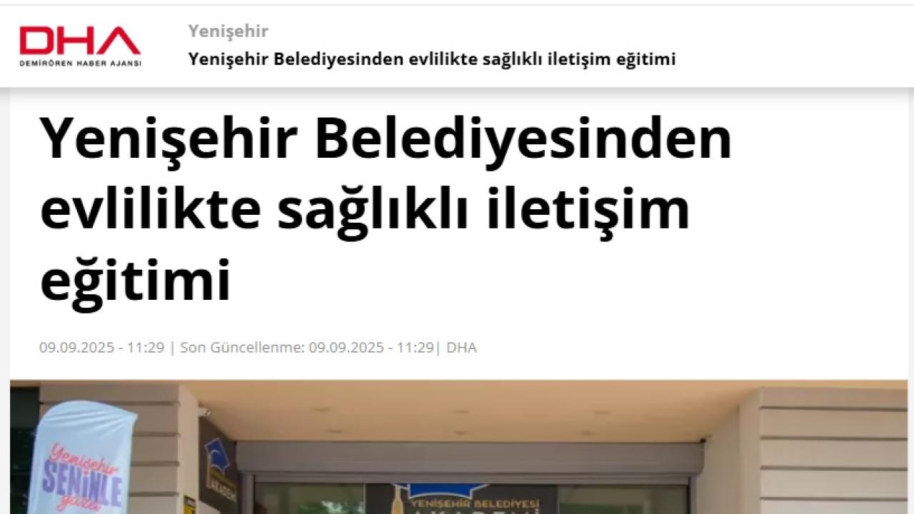 Yenişehir Belediyesinden evlilikte sağlıklı iletişim eğitimi