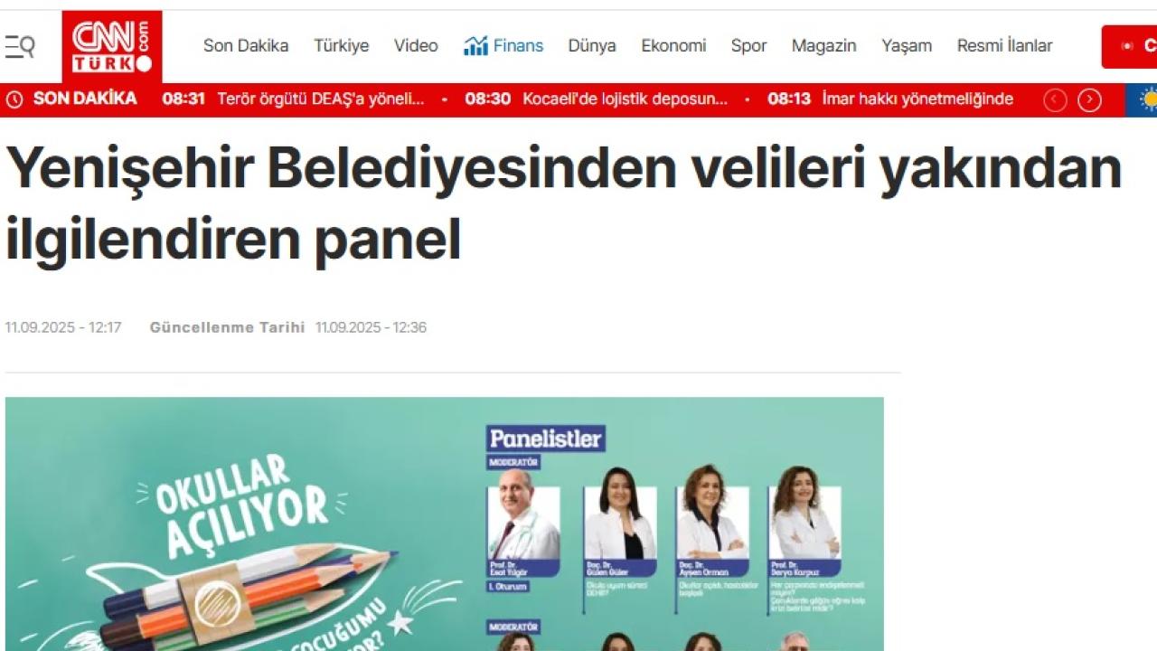 Yenişehir Belediyesinden velileri yakından ilgilendiren panel