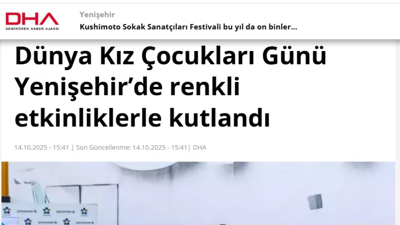 Dünya Kız Çocukları Günü Yenişehir’de renkli etkinliklerle kutlandı