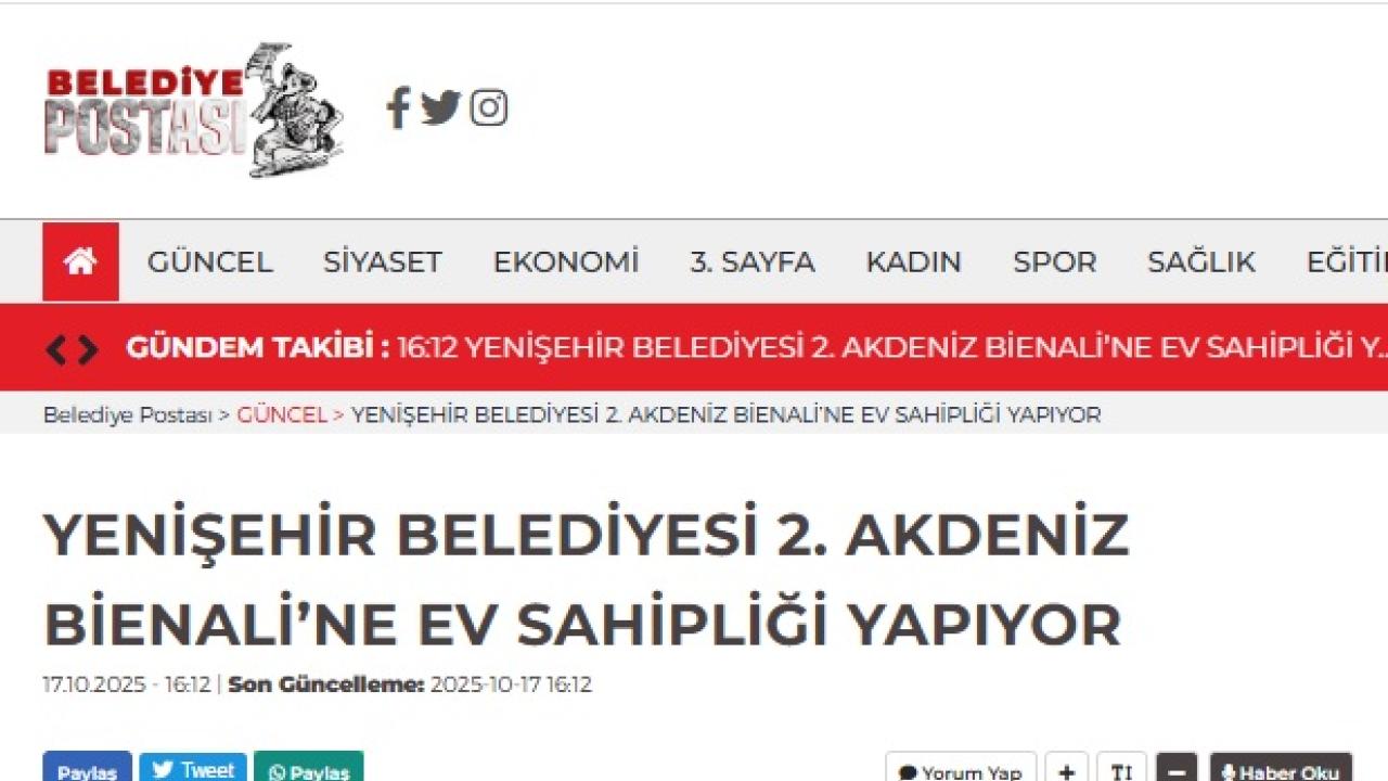 Yenişehir Belediyesi 2. Akdeniz Bienali’ne ev sahipliği yapıyor
