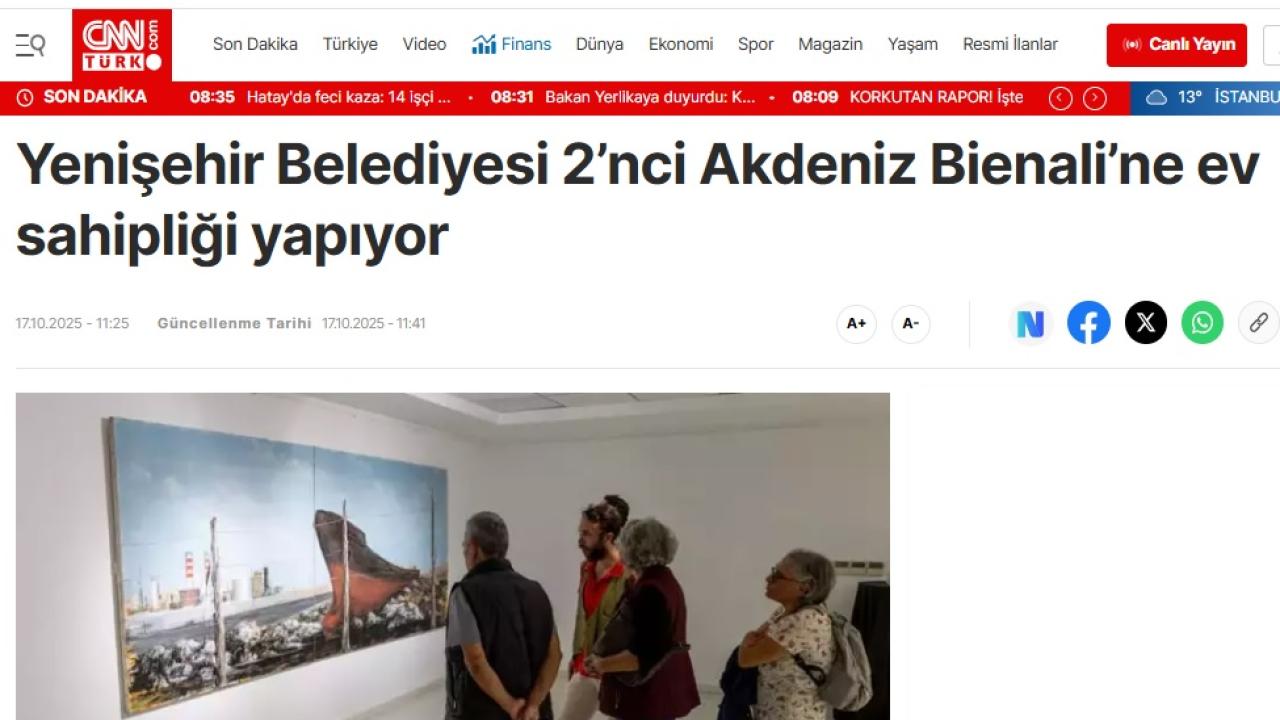 Yenişehir Belediyesi 2. Akdeniz Bienali’ne ev sahipliği yapıyor