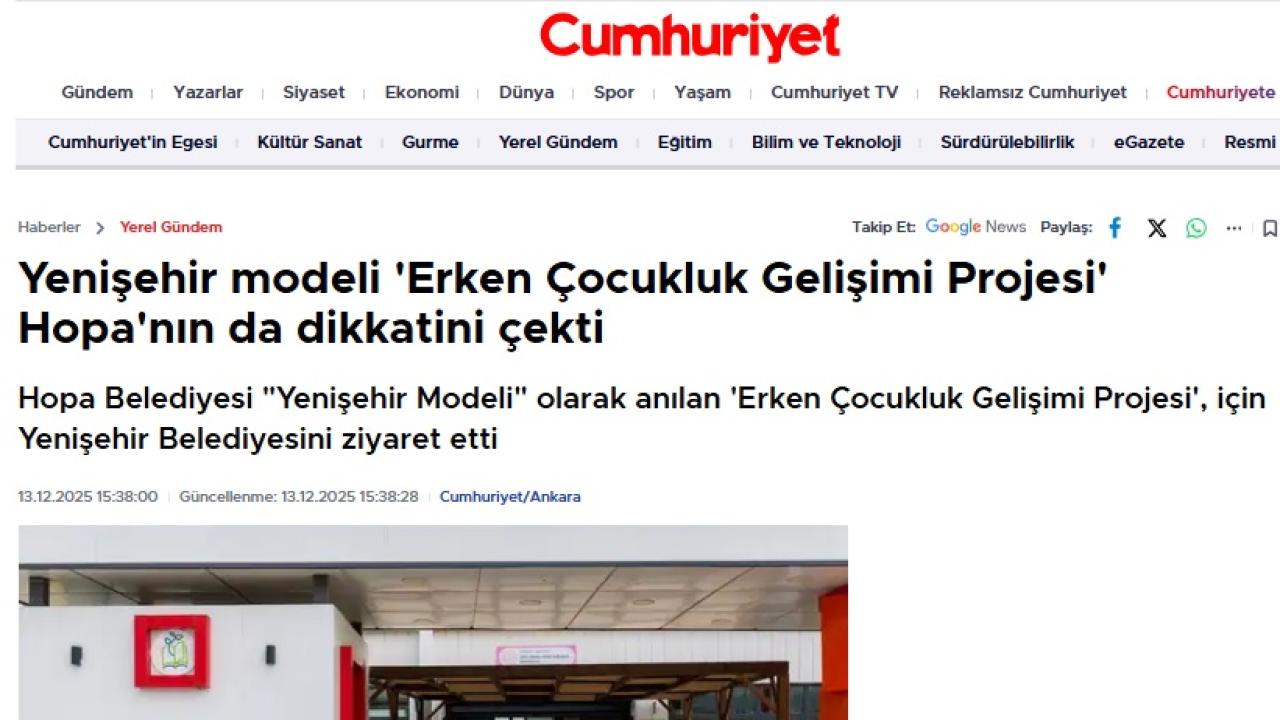 YENİŞEHİR MODELİ TÜRKİYE'YE ÖRNEK OLUYOR