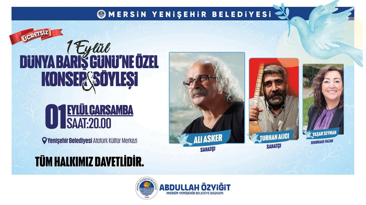 Yenişehir'de Dünya Barış Gününe özel konser ve söyleşi