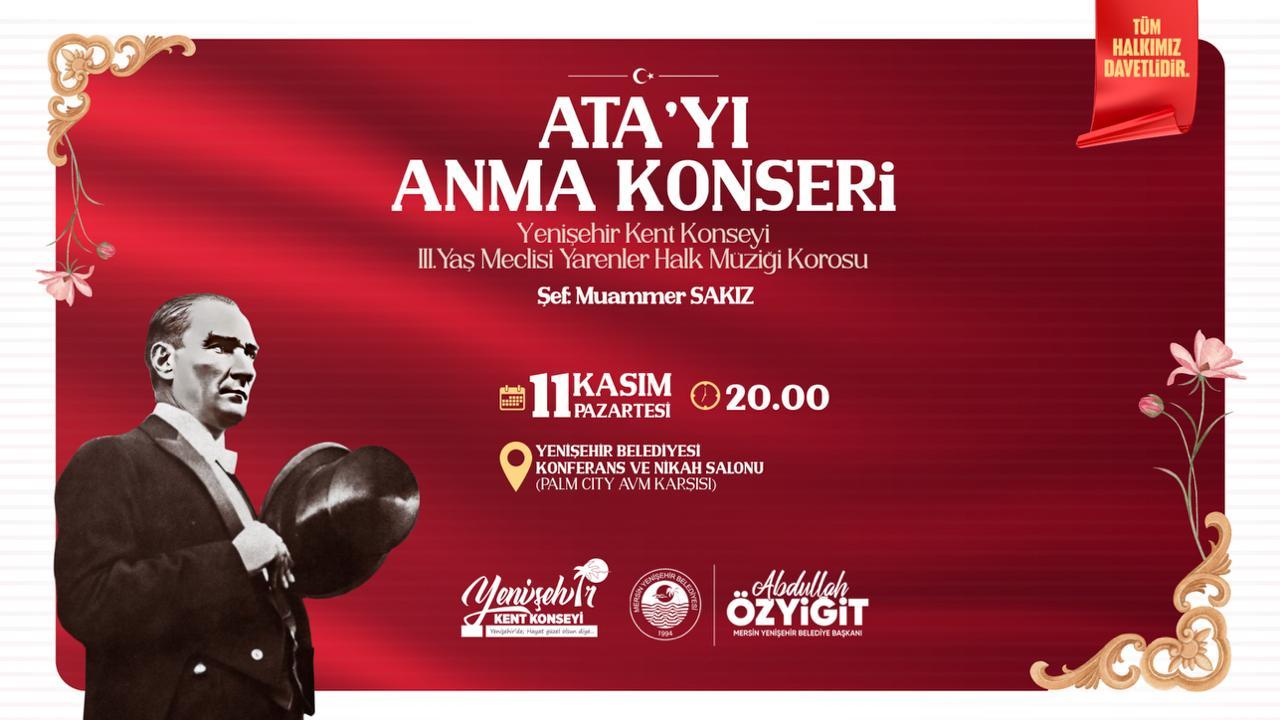 Yenişehir Belediyesi Ata’yı Anma Konseri düzenleyecek