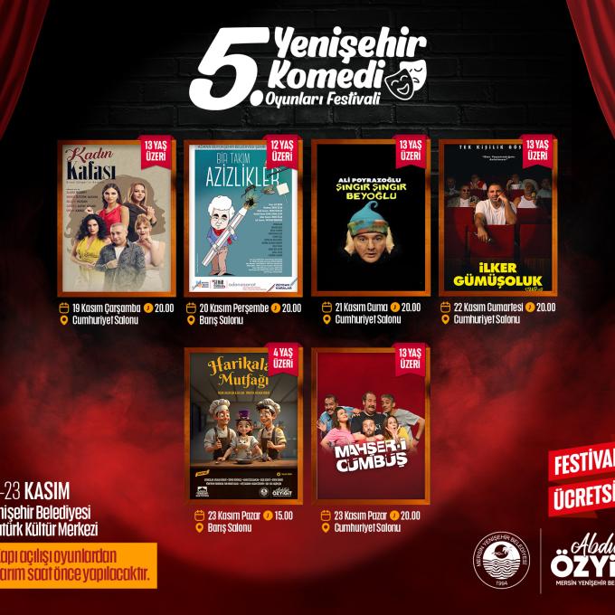 5. Yenişehir Komedi Oyunları Festivali Başlıyor