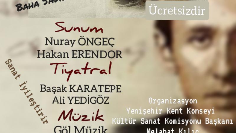 Orhan Veli Kanık Yenişehir'de anılacak