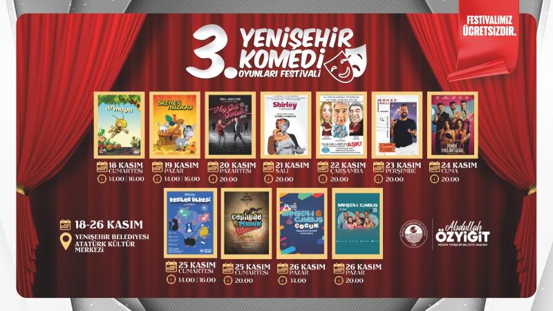 3. Yenişehir Komedi Oyunları Festivali 18 Kasım’da başlıyor