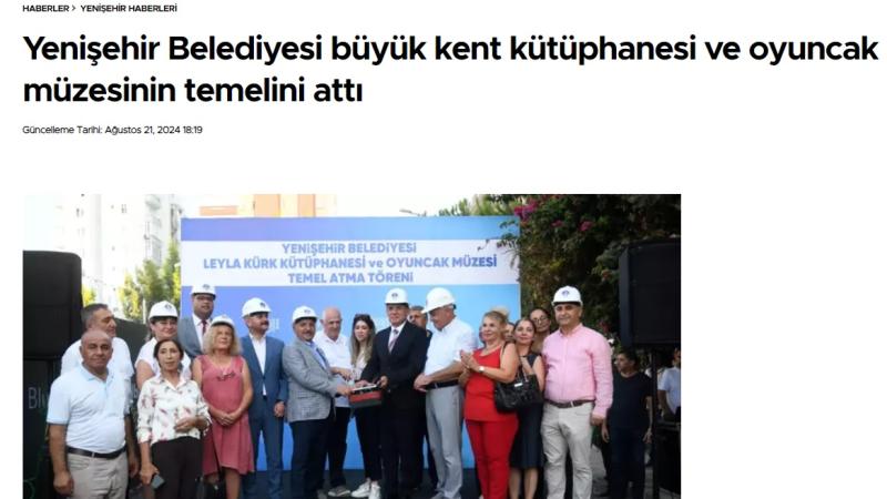 Yenişehir Belediyesi büyük kent kütüphanesi ve oyuncak müzesinin temelini attı